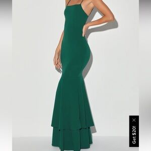 Lulus hunter green wedding guest dress